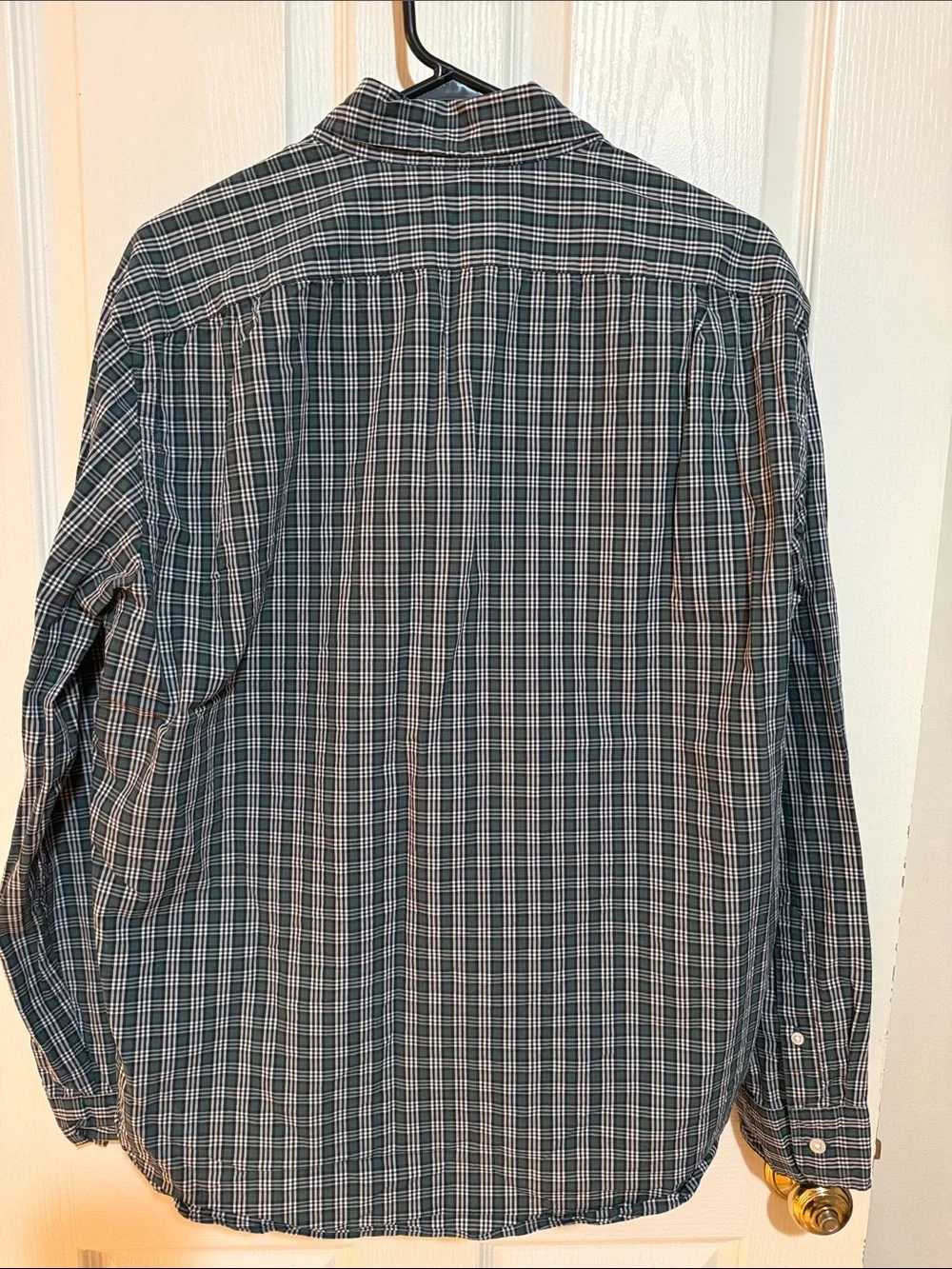 J. Crew Men’s Slim Fit Green and White Plaid Button-Down Shirt